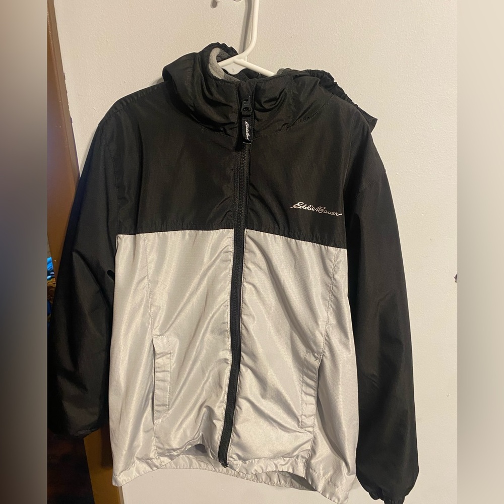 Boys Eddie Bauer jacket windbreaker with sweater size 7/8